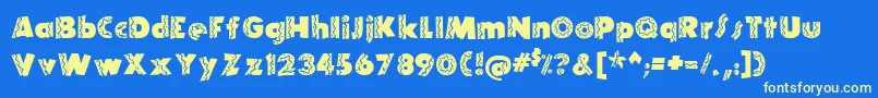 Elriott2 Font – Yellow Fonts on Blue Background