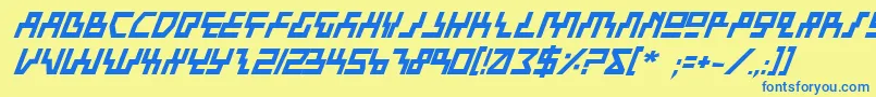 Beambi Font – Blue Fonts on Yellow Background