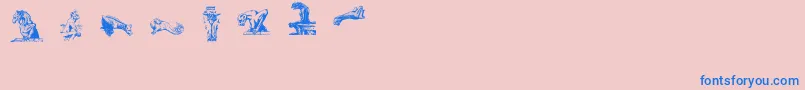 Gargoylesding Font – Blue Fonts on Pink Background