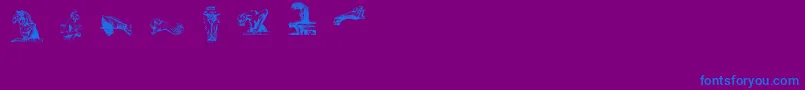 Gargoylesding Font – Blue Fonts on Purple Background