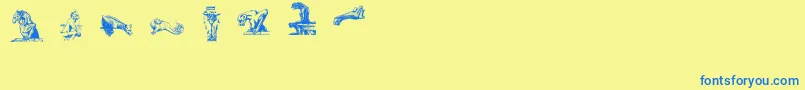 Gargoylesding Font – Blue Fonts on Yellow Background