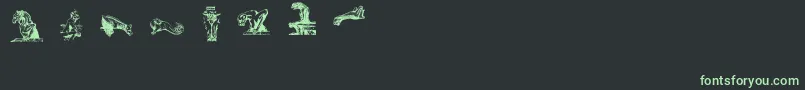 フォントGargoylesding – 黒い背景に緑の文字