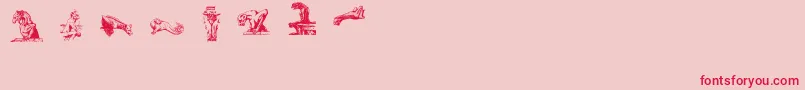 Fonte Gargoylesding – fontes vermelhas em um fundo rosa