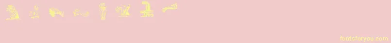 Gargoylesding-fontti – keltaiset fontit vaaleanpunaisella taustalla