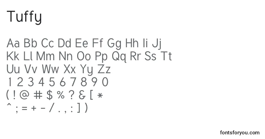 Czcionka Tuffy (42233) – alfabet, cyfry, specjalne znaki