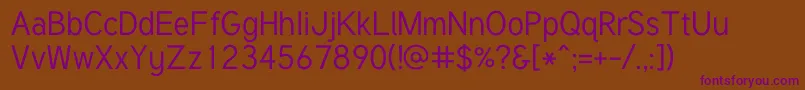 Tuffy Font – Purple Fonts on Brown Background