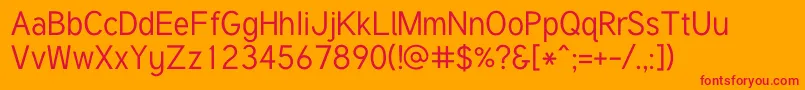 Tuffy Font – Red Fonts on Orange Background