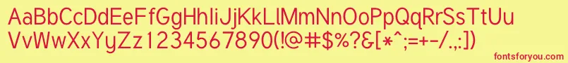 Tuffy Font – Red Fonts on Yellow Background