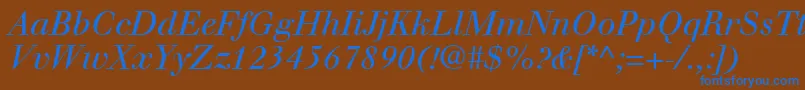 WalbaumLtItalic Font – Blue Fonts on Brown Background