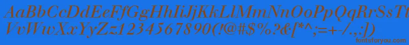 WalbaumLtItalic Font – Brown Fonts on Blue Background