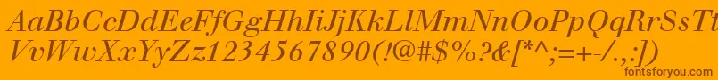 WalbaumLtItalic Font – Brown Fonts on Orange Background