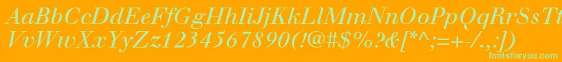 WalbaumLtItalic Font – Green Fonts on Orange Background