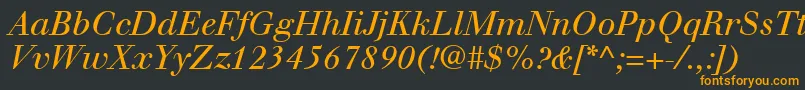 フォントWalbaumLtItalic – 黒い背景にオレンジの文字