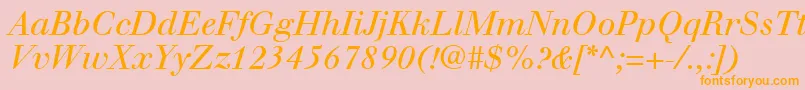 WalbaumLtItalic Font – Orange Fonts on Pink Background