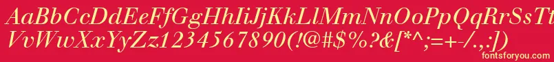 WalbaumLtItalic Font – Yellow Fonts on Red Background