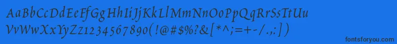 PetitscriptItalic Font – Black Fonts on Blue Background