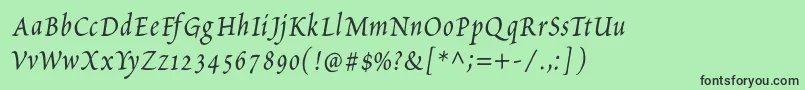 PetitscriptItalic Font – Black Fonts on Green Background