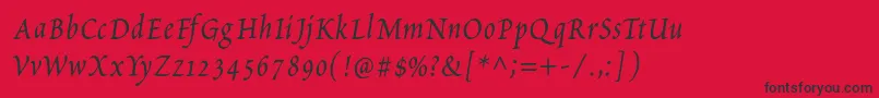 fuente PetitscriptItalic – Fuentes Negras Sobre Fondo Rojo