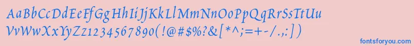 PetitscriptItalic Font – Blue Fonts on Pink Background