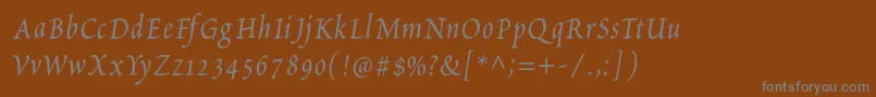 Шрифт PetitscriptItalic – серые шрифты на коричневом фоне