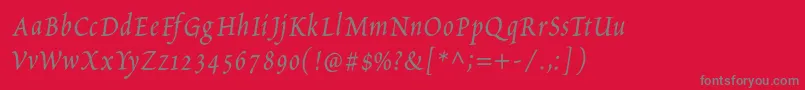 PetitscriptItalic Font – Gray Fonts on Red Background