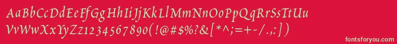 PetitscriptItalic Font – Green Fonts on Red Background