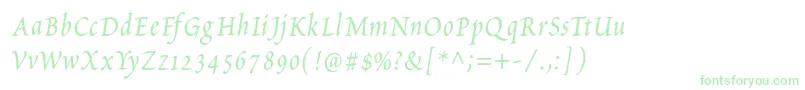 PetitscriptItalic Font – Green Fonts on White Background