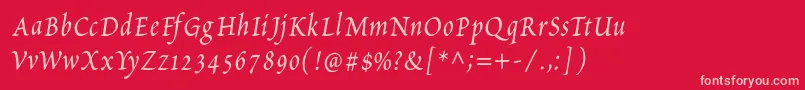 PetitscriptItalic Font – Pink Fonts on Red Background