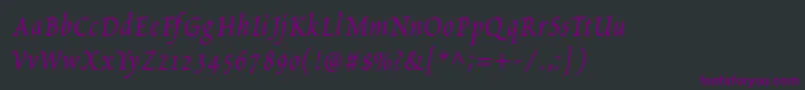 PetitscriptItalic Font – Purple Fonts on Black Background