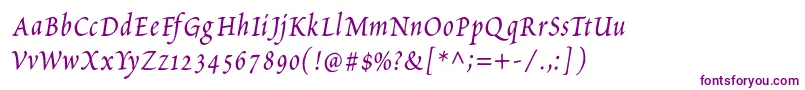 Шрифт PetitscriptItalic – фиолетовые шрифты на белом фоне