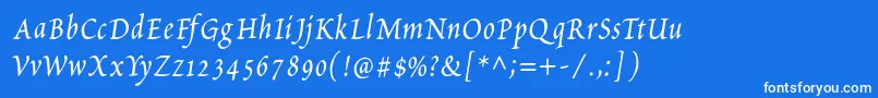 PetitscriptItalic Font – White Fonts on Blue Background