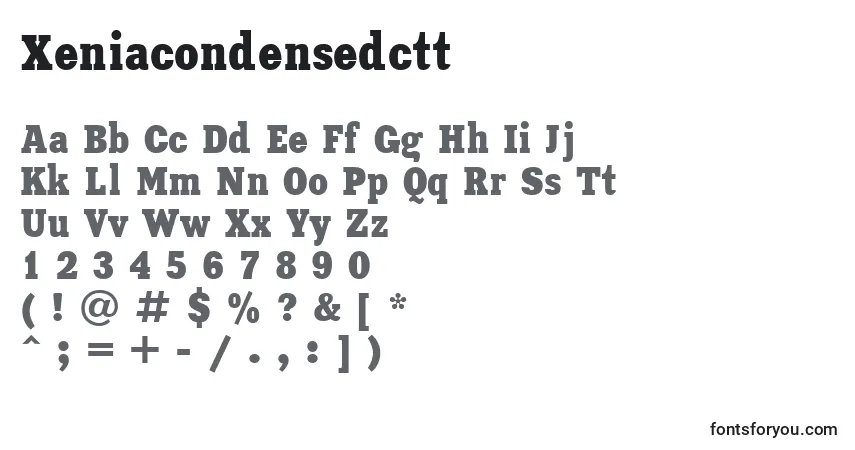 Шрифт Xeniacondensedctt – алфавит, цифры, специальные символы