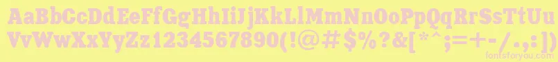 Xeniacondensedctt Font – Pink Fonts on Yellow Background