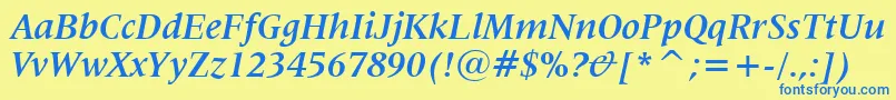Lat725bi Font – Blue Fonts on Yellow Background