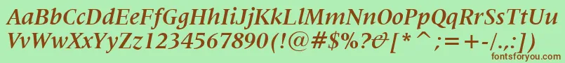 Lat725bi Font – Brown Fonts on Green Background