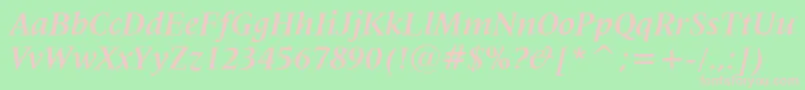 Lat725bi Font – Pink Fonts on Green Background