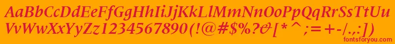 フォントLat725bi – オレンジの背景に赤い文字