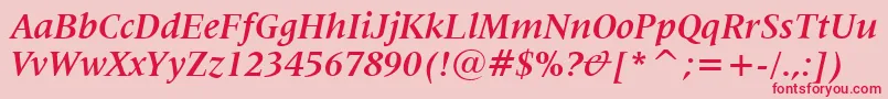Lat725bi Font – Red Fonts on Pink Background