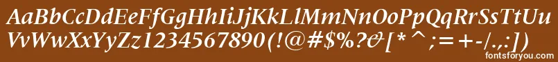 フォントLat725bi – 茶色の背景に白い文字