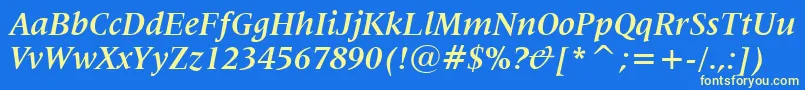 Lat725bi Font – Yellow Fonts on Blue Background