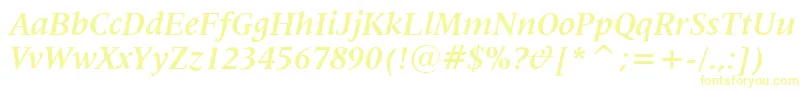 Lat725bi Font – Yellow Fonts on White Background