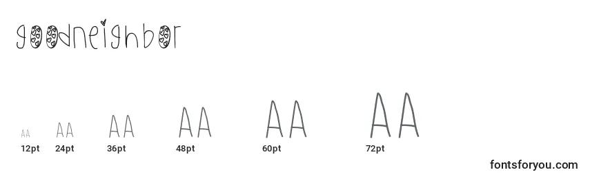 Goodneighbor Font Sizes