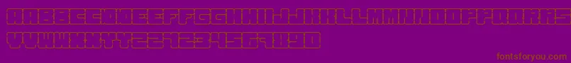 フォントKurvenreichRegular – 紫色の背景に茶色のフォント
