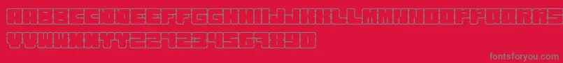フォントKurvenreichRegular – 赤い背景に灰色の文字