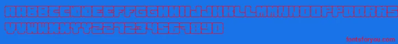 KurvenreichRegular Font – Red Fonts on Blue Background