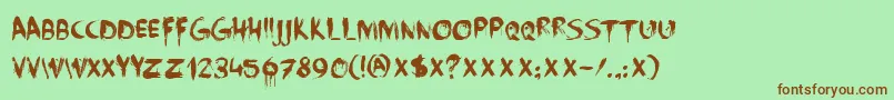 DkFaceYourFears Font – Brown Fonts on Green Background