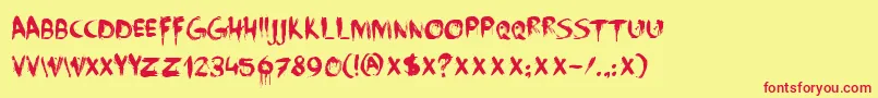 DkFaceYourFears Font – Red Fonts on Yellow Background