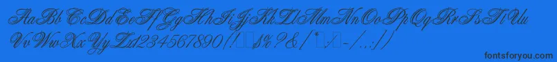 AristocratLetPlain.1.0-Schriftart – Schwarze Schriften auf blauem Hintergrund