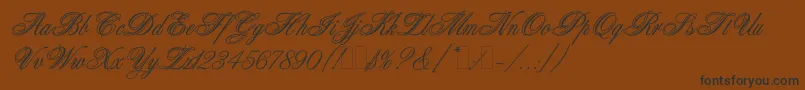 Шрифт AristocratLetPlain.1.0 – чёрные шрифты на коричневом фоне