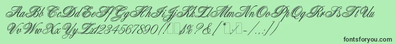 AristocratLetPlain.1.0 Font – Black Fonts on Green Background
